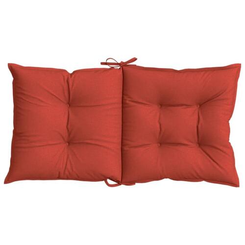 Stolehynder med lav ryg 2 stk. 100x50x7 cm stof rød