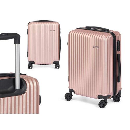 Håndbagage-kuffert HT-017-R, pink striber, 55 × 35 × 20 cm