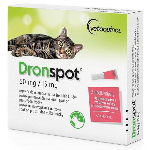 Antiparasitære Vetoquinol Dronspot 70 g 2 enheder