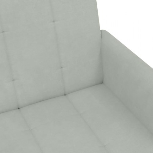 2-personers sovesofa med fodskammel i velour lysegrå