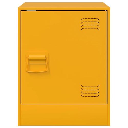 Sengebord 34,5x39x44 cm stål sennepsgul