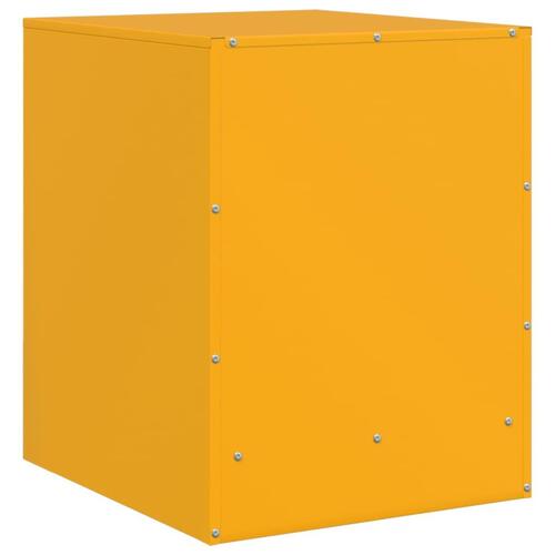 Sengebord 34,5x39x44 cm stål sennepsgul