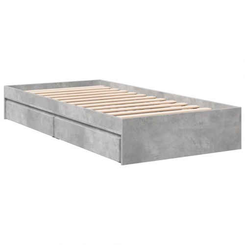 Sengeramme med 4 skuffer 90 x 190 cm - betongrå