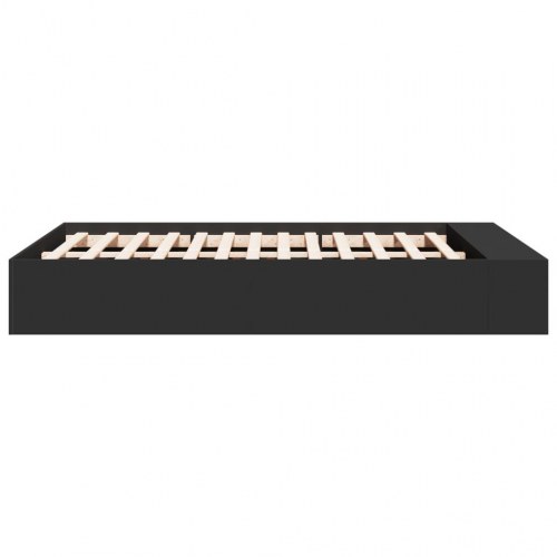 Sengestel 135x190 cm konstrueret træ sort