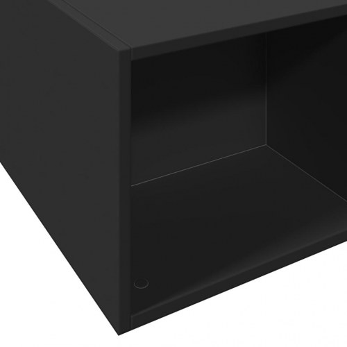 Sengestel 135x190 cm konstrueret træ sort