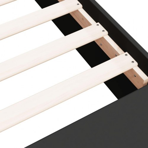 Sengestel 135x190 cm konstrueret træ sort