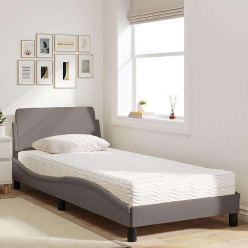 Seng med madras Dover 90 x 190 cm - gråbrun
