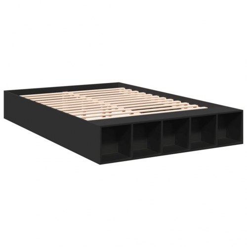 Sengestel med opbevaring 150 x 200 cm - sort