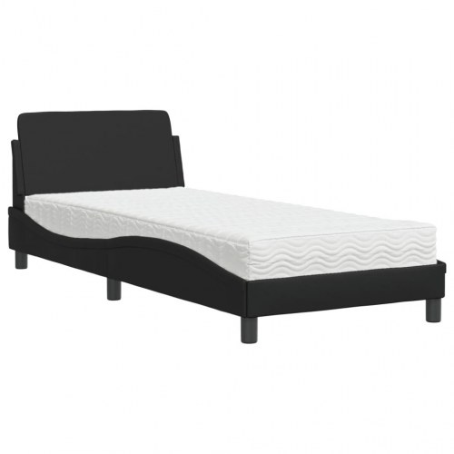 Seng med madras Dover 90 x 190 cm - sort kunstlæder