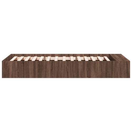 Sengeramme 100 x 200 cm med opbevaring - brun egetræ