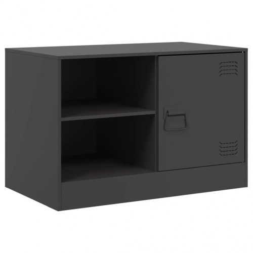 Tv-bord i koldvalset stål 67 x 39 x 44 cm - sort