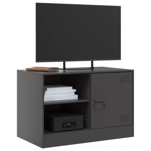 Tv-bord i koldvalset stål 67 x 39 x 44 cm - sort