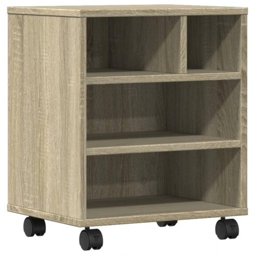 Printerstativ med hjul 41×32×48 cm - sonoma-eg