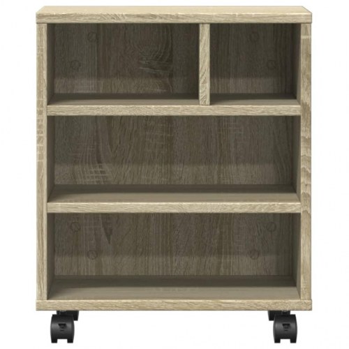 Printerstativ med hjul 41×32×48 cm - sonoma-eg