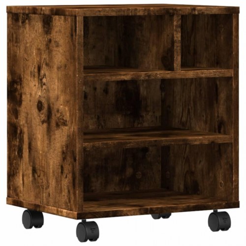 Printerstativ med hjul 41×32×48 cm - røget egetræsfarve