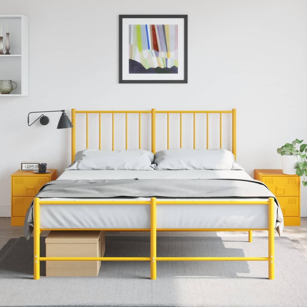 Sengeborde 2 Stk. 34 5x39x44 Cm Stål Gul
