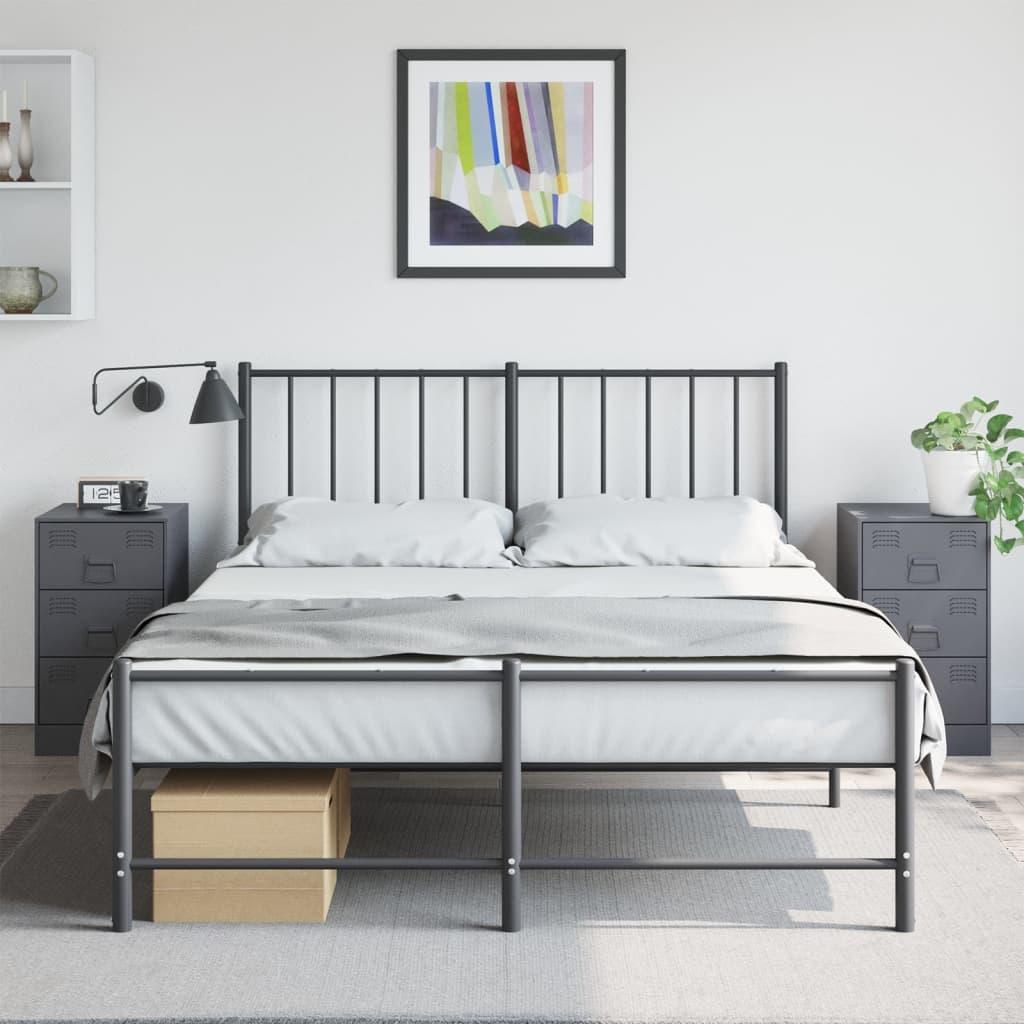Sengeborde 2 Stk. 34 5x39x62 Cm Stål Antracitgrå