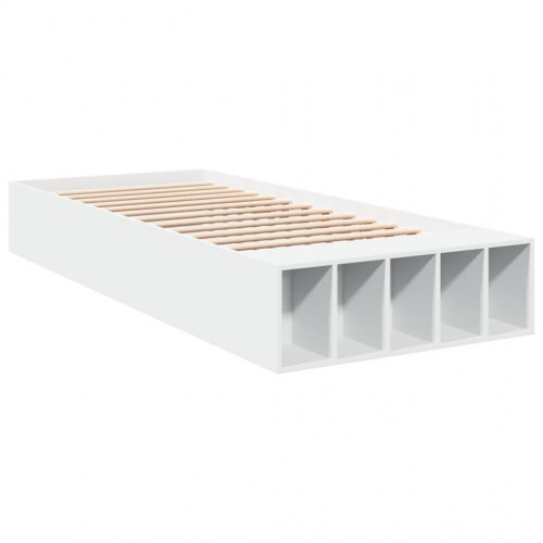 Sengeramme 75 x 190 cm med opbevaringsrum - hvid