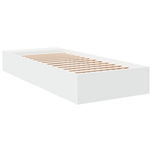 Sengeramme 75 x 190 cm med opbevaringsrum - hvid