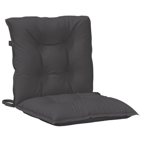 Stolehynder med lav ryg 2 stk. 100x50x7 cm stof antracitgrå