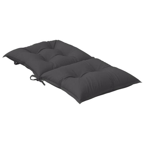 Stolehynder med lav ryg 2 stk. 100x50x7 cm stof antracitgrå
