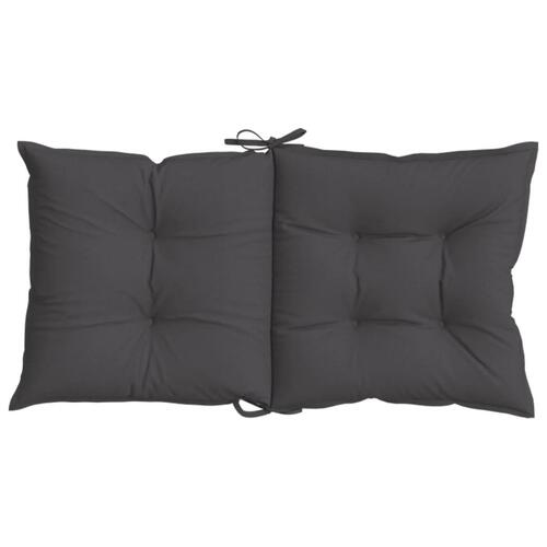 Stolehynder med lav ryg 2 stk. 100x50x7 cm stof antracitgrå