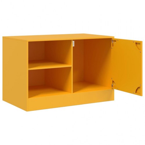 TV-bord i koldvalset stål 67 x 39 x 44 cm - sennepsgul