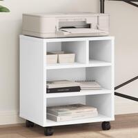 Printerstativ med hjul 41x32x48 cm hvid