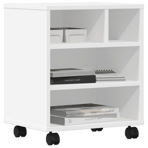 Printerstativ med hjul 41 × 32 × 48 cm - hvid
