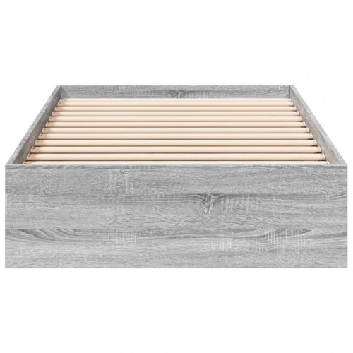 Sengeramme med 4 skuffer 100 x 200 cm - grå sonoma-eg