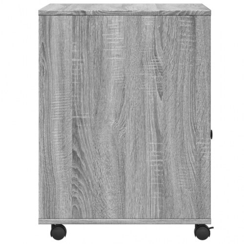 Printerstativ med hjul - 60 × 50 × 67 cm, grå sonoma-eg