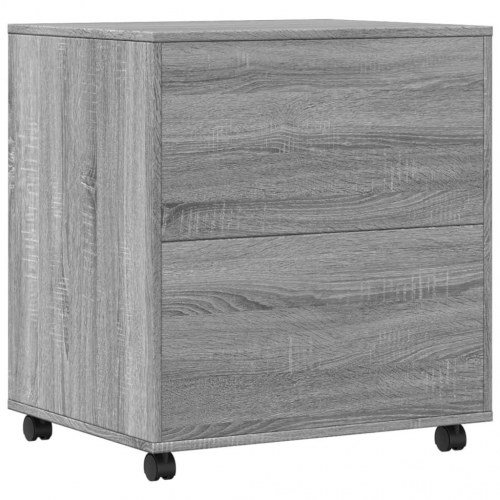 Printerstativ med hjul - 60 × 50 × 67 cm, grå sonoma-eg