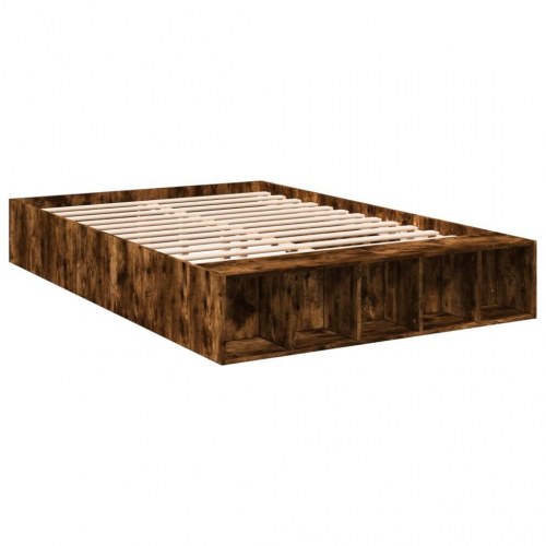Sengestel 135x190 cm konstrueret træ røget eg