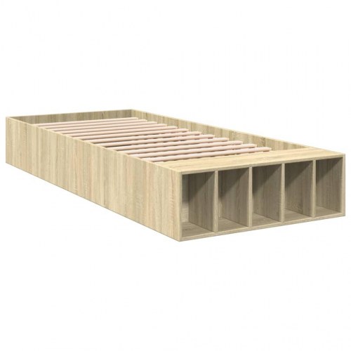 Sengeramme med opbevaring 100 x 200 cm - sonoma-eg