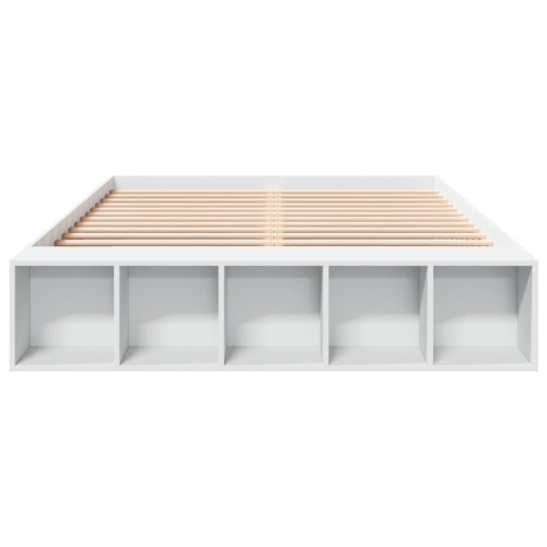 Sengestel 160x200 cm konstrueret træ hvid