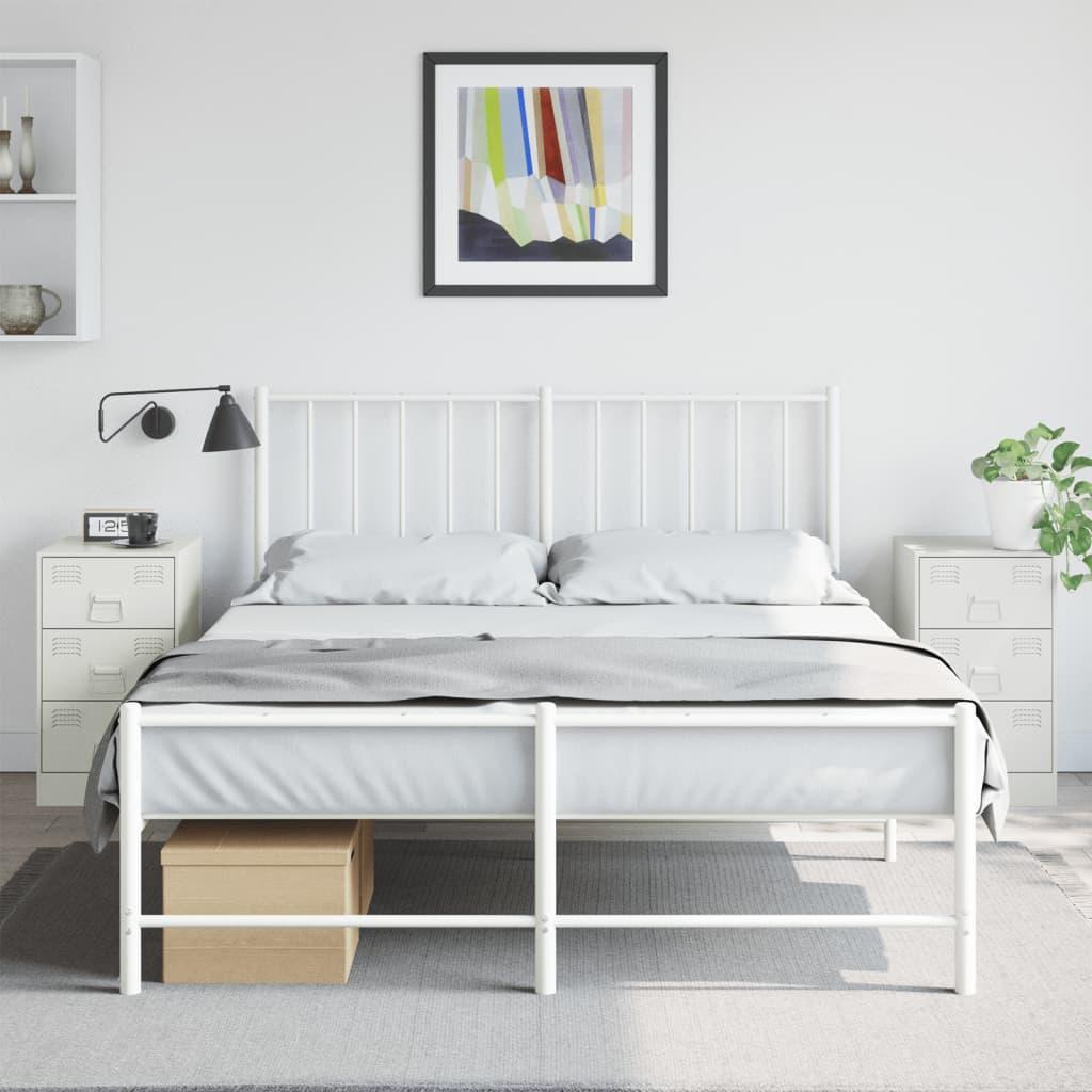 Sengeborde 2 Stk. 34 5x39x62 Cm Stål Hvid
