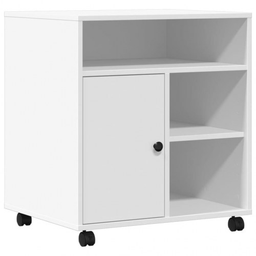 Printerstativ med hjul - 60 × 50 × 67 cm, hvid