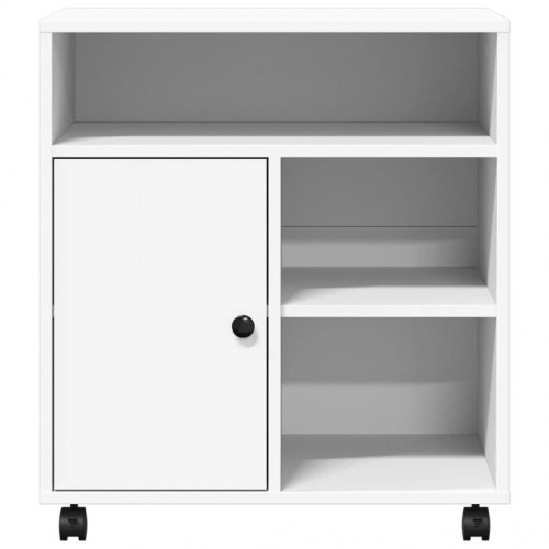 Printerstativ med hjul - 60 × 50 × 67 cm, hvid