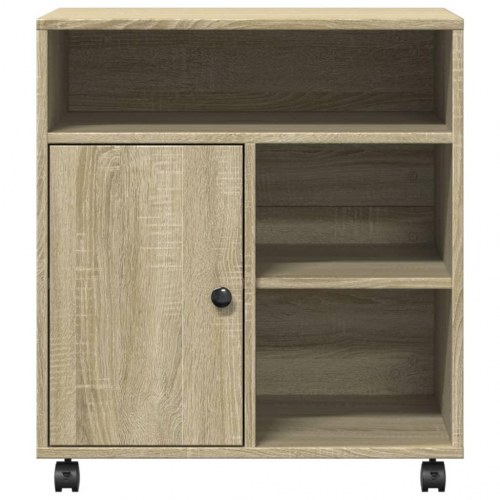 Printerstativ med hjul 60 × 50 × 67 cm - sonoma-eg