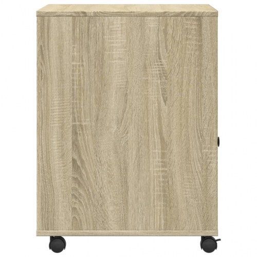 Printerstativ med hjul 60 × 50 × 67 cm - sonoma-eg
