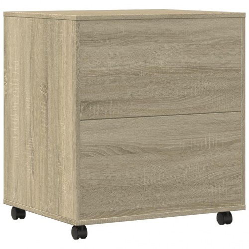 Printerstativ med hjul 60 × 50 × 67 cm - sonoma-eg