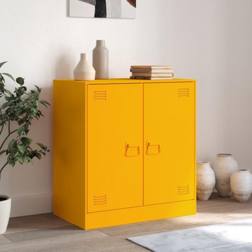 Natbord 67x39x73 cm stål sennepsgul