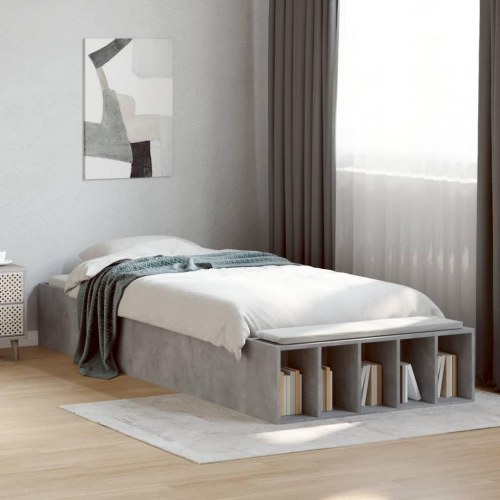 Sengeramme med opbevaringsrum 75 x 190 cm - betongrå