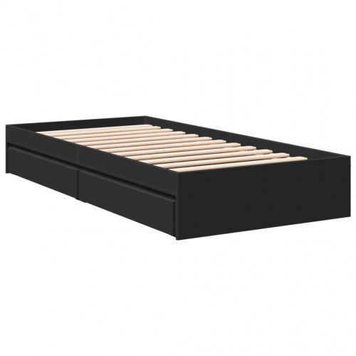 Sengeramme med 4 skuffer 90 x 190 cm - sort