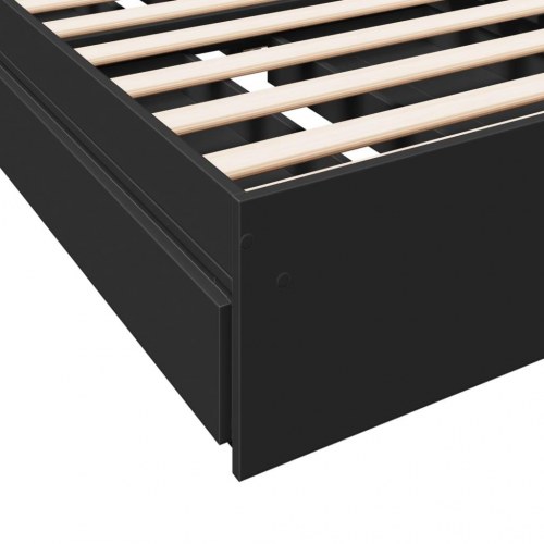 Sengeramme med 4 skuffer 90 x 190 cm - sort