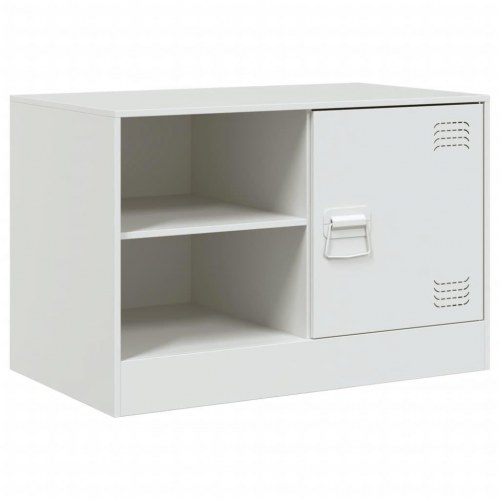 Tv-bord i koldvalset stål 67 x 39 x 44 cm - hvid