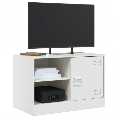 Tv-bord i koldvalset stål 67 x 39 x 44 cm - hvid