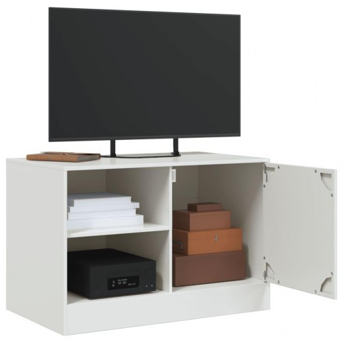 Tv-bord i koldvalset stål 67 x 39 x 44 cm - hvid