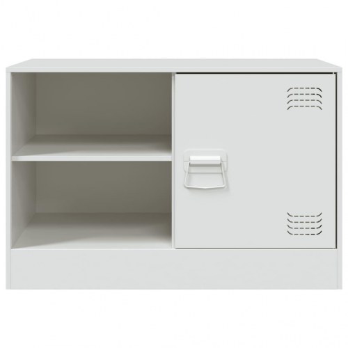 Tv-bord i koldvalset stål 67 x 39 x 44 cm - hvid
