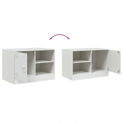 Tv-bord i koldvalset stål 67 x 39 x 44 cm - hvid
